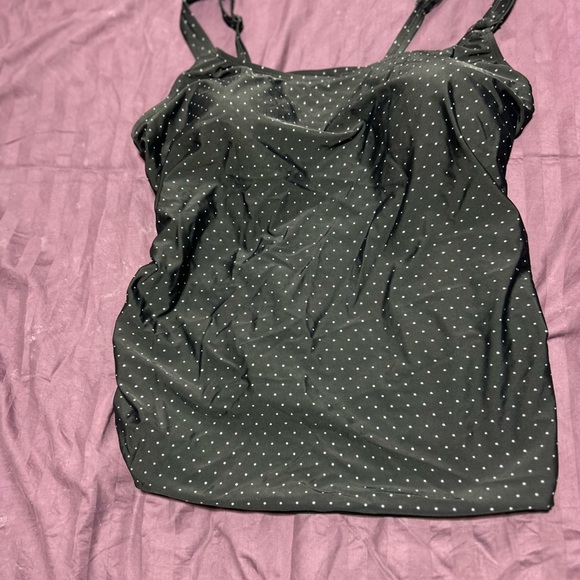 Black Krista Polka Dot swimsuit top- 2X-perfect to wear with shorts - Picture 6 of 6